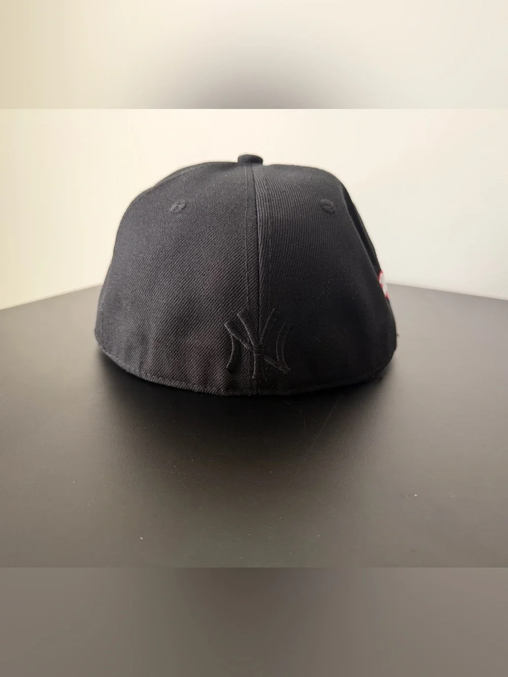 New Era Black Fitted Cap with White NY Flame Logo